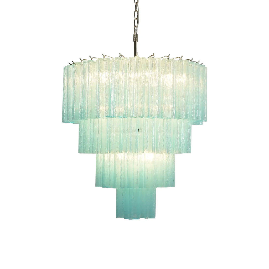 Murano Blue Glass Tubes Chandelier by Bling Lighting Studio