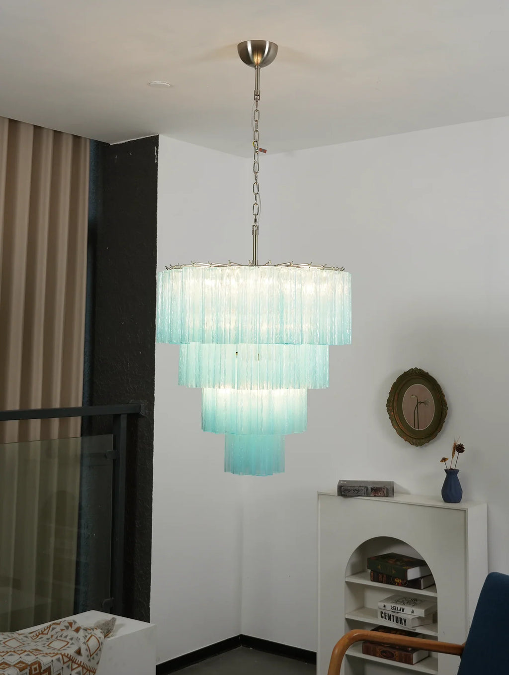 Murano Blue Glass Tubes Chandelier product image