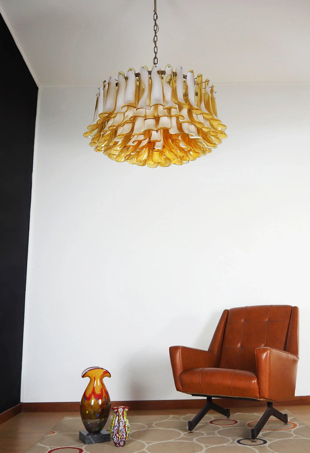 Murano Caramel Glass Petal Chandelier product image