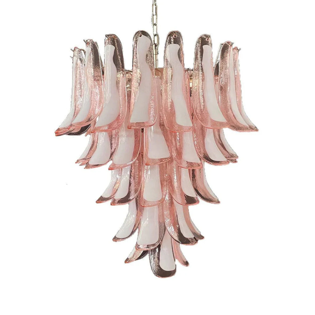 Vintage Pink Murano Glass Petals Chandelier by Bling Lighting Studio