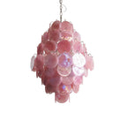 Huge Vintage Murano Pink Disks Chandelier by Bling Lighting Studio
