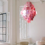 Huge Vintage Murano Pink Disks Chandelier product image