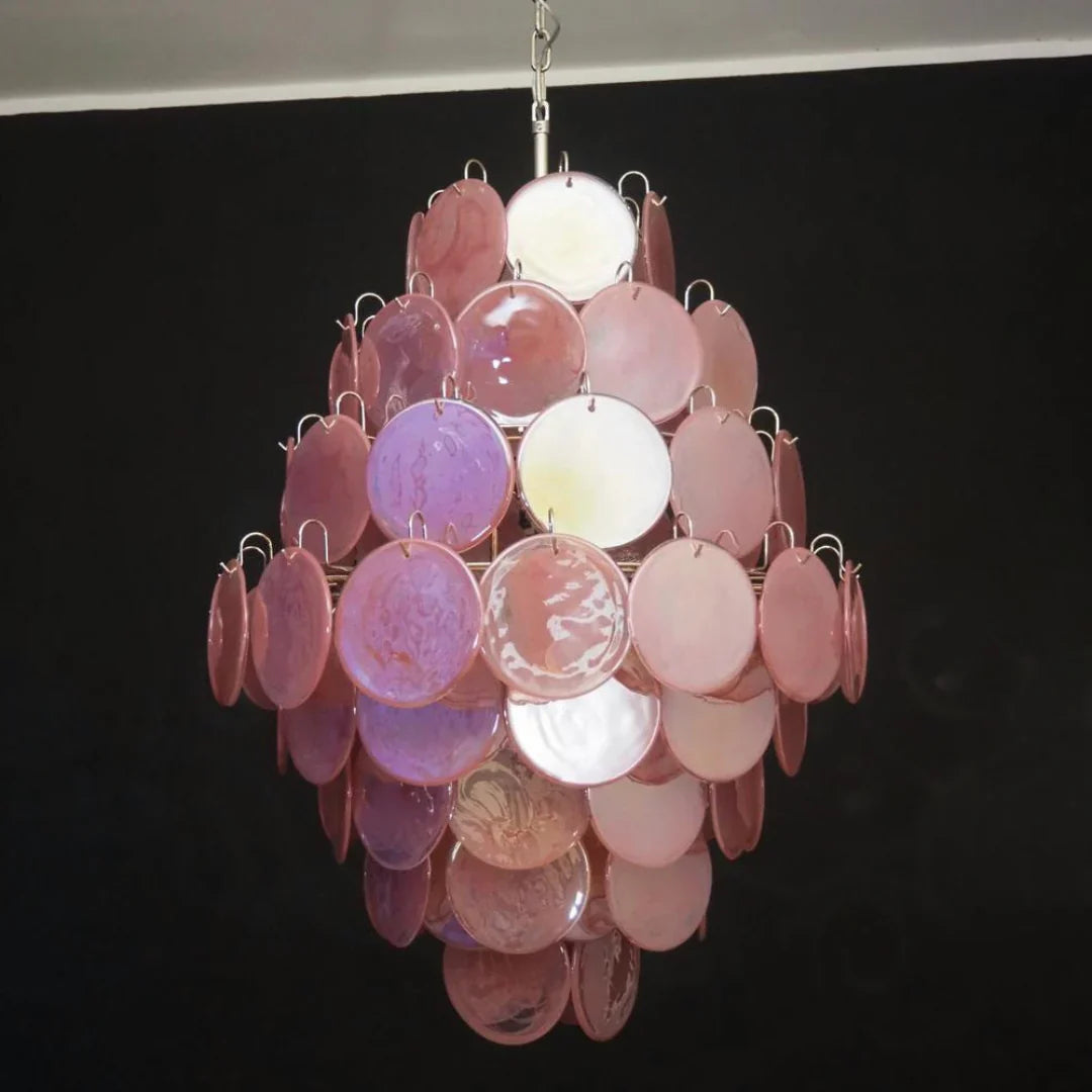 Huge Vintage Murano Pink Disks Chandelier product image