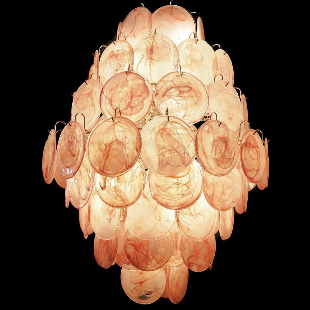 Huge Vintage Murano Pink Disks Chandelier product image