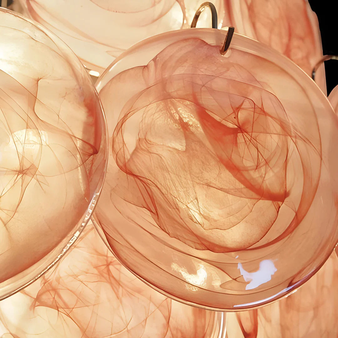 Huge Vintage Murano Pink Disks Chandelier product image