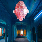 Huge Vintage Murano Pink Disks Chandelier product image