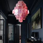 Huge Vintage Murano Pink Disks Chandelier product image