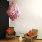 Huge Vintage Murano Pink Disks Chandelier product image