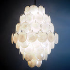Huge Vintage Murano White Disks Chandelier product image