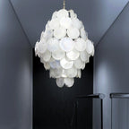 Huge Vintage Murano White Disks Chandelier additional product view