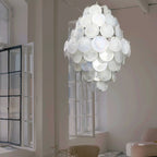 Huge Vintage Murano White Disks Chandelier product image