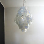 Huge Vintage Murano White Disks Chandelier product image
