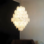 Huge Vintage Murano White Disks Chandelier product image