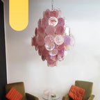 Huge Vintage Murano Pink Disks Chandelier product image