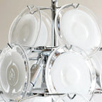 Murano Disc White Clear Glass Chandelier product image
