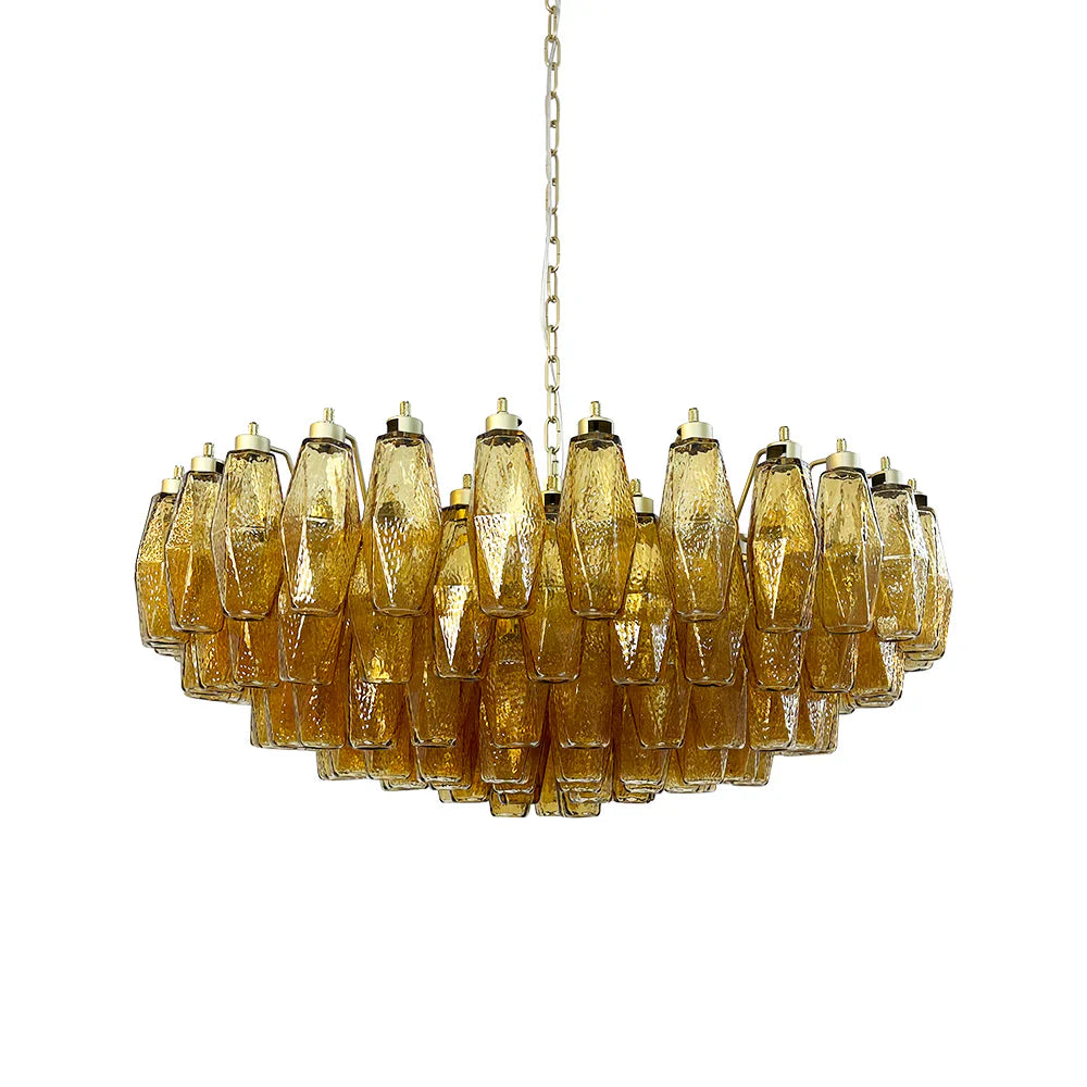 Murano Poliedri Faceted Amber Glass Chandelier product image