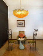 Murano Poliedri Faceted Amber Glass Chandelier product image