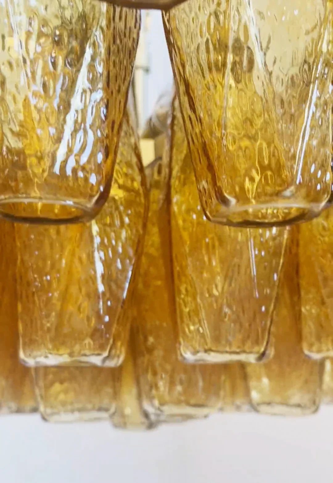 Murano Poliedri Faceted Amber Glass Chandelier product image