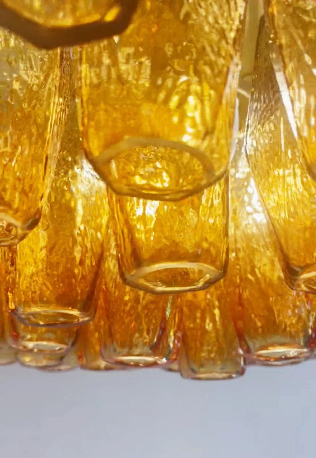 Murano Poliedri Faceted Amber Glass Chandelier product image