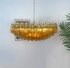 Murano Poliedri Faceted Amber Glass Chandelier additional product view