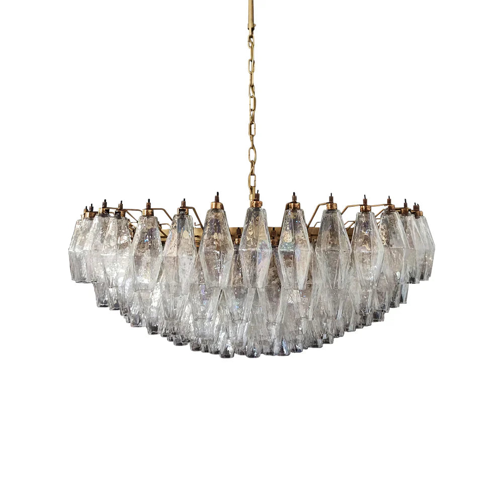 Murano Poliedri Faceted Transparent Glass Chandelier product image