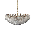 Murano Poliedri Faceted Transparent Glass Chandelier by Bling Lighting Studio