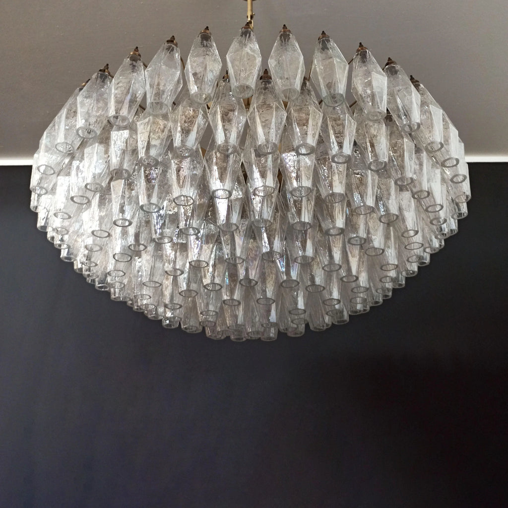 Murano Poliedri Faceted Transparent Glass Chandelier product image