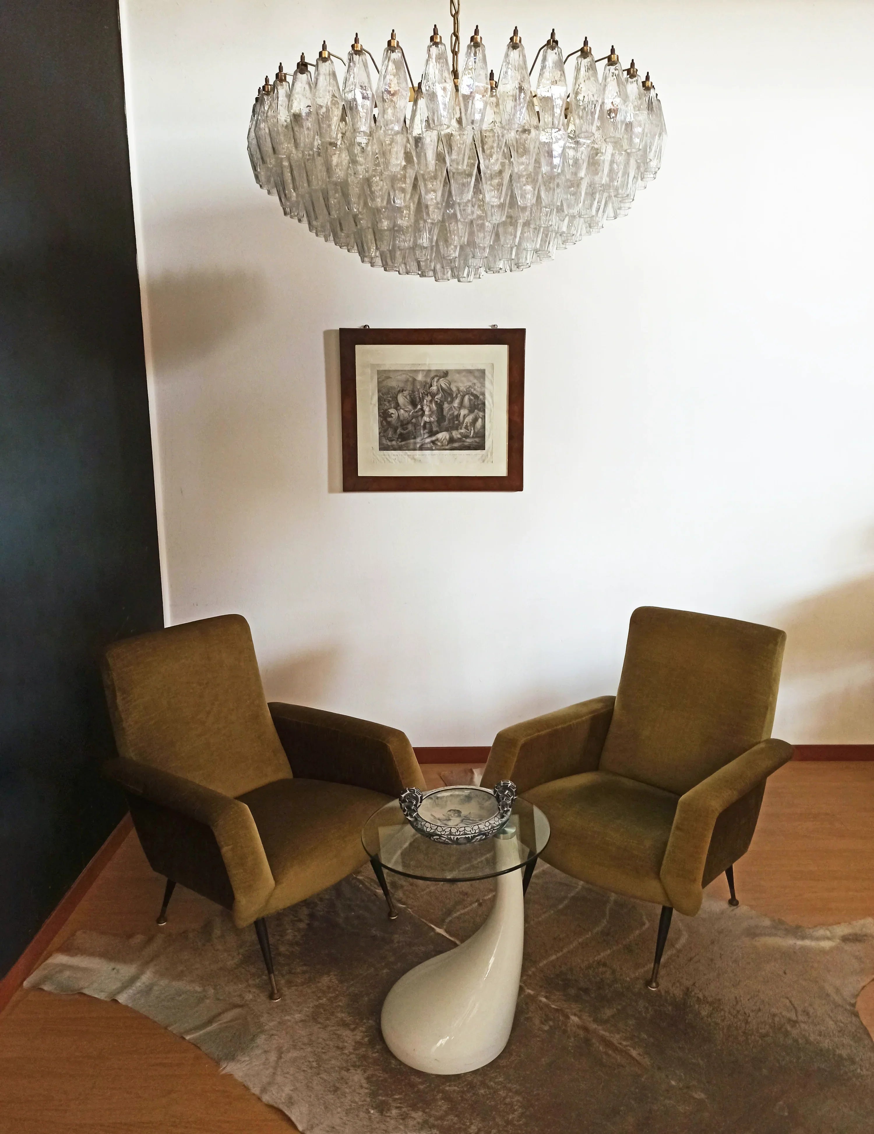 Murano Poliedri Faceted Transparent Glass Chandelier product image