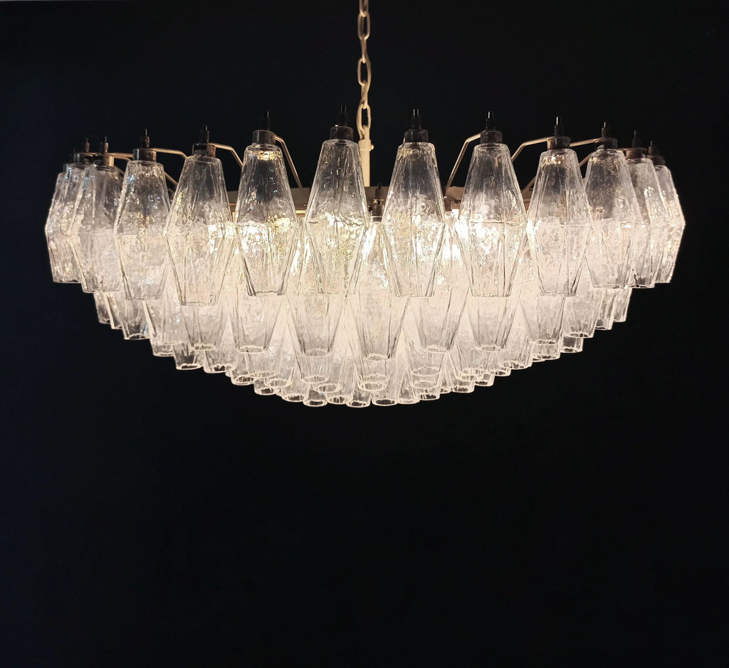 Murano Poliedri Faceted Transparent Glass Chandelier product image