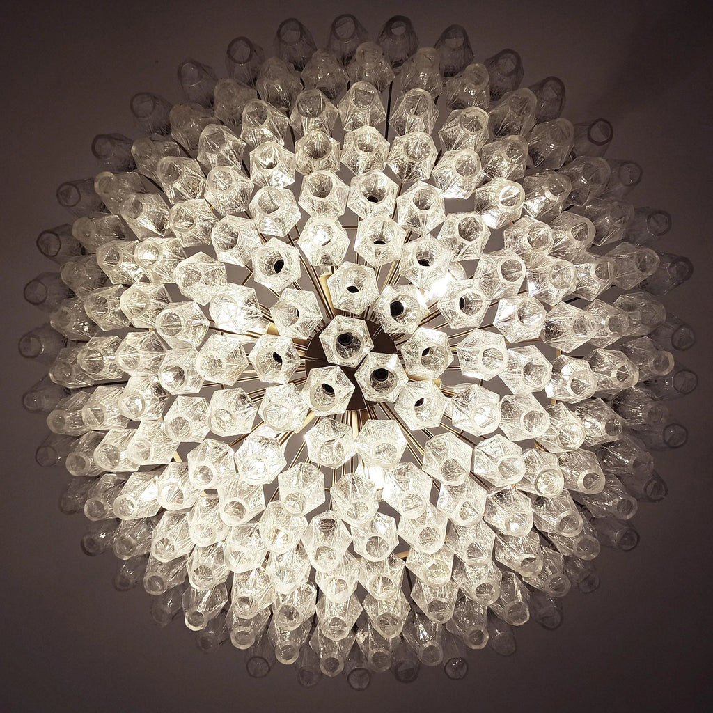 Murano Poliedri Faceted Transparent Glass Chandelier product image