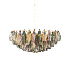 Murano Poliedri Faceted Multicolor Glass Chandelier by Bling Lighting Studio