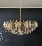Murano Poliedri Faceted Multicolor Glass Chandelier product image