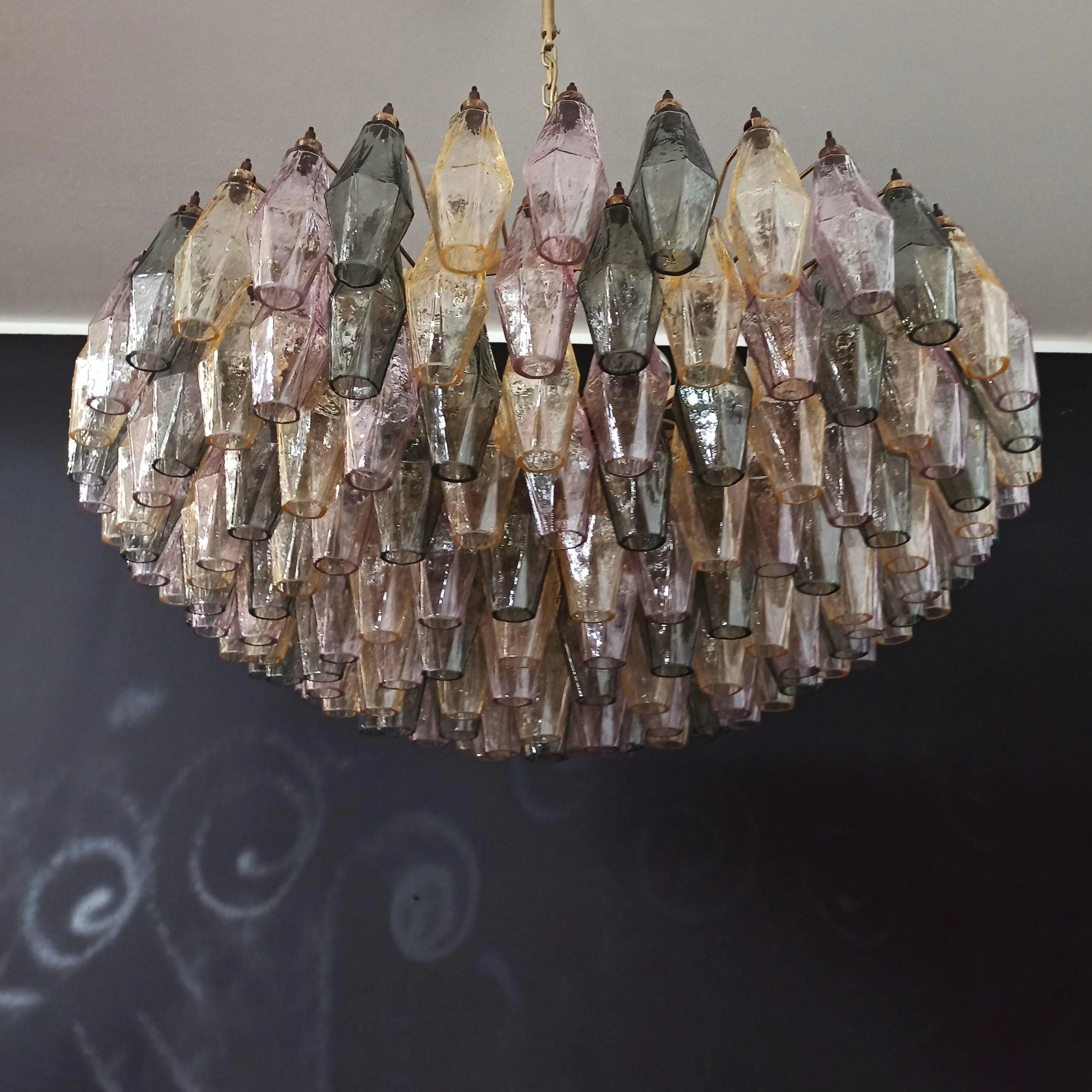 Murano Poliedri Faceted Multicolor Glass Chandelier product image