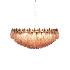 Pink Murano Poliedri Rhombus Faceted Glass Chandelier by Bling Lighting Studio