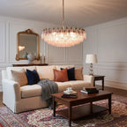 Pink Murano Poliedri Rhombus Faceted Glass Chandelier additional product view