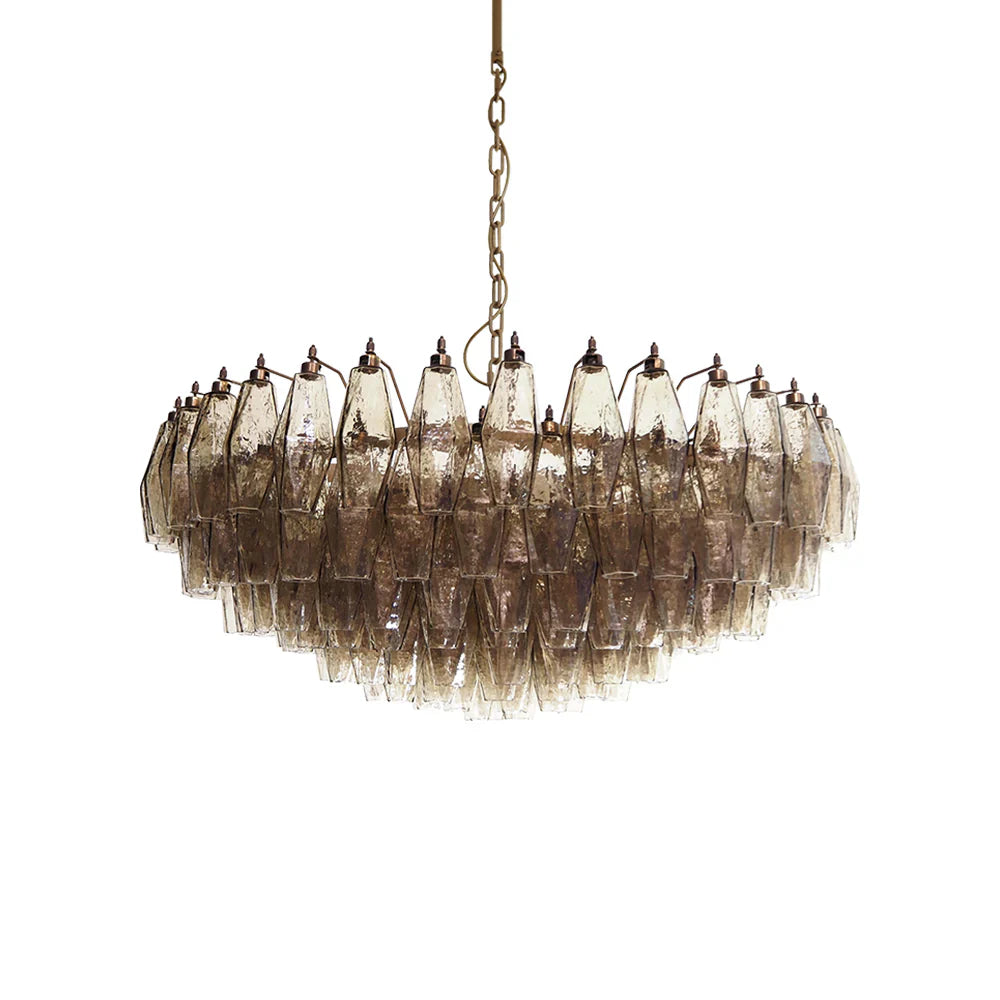 Murano Poliedri Faceted Smoked Glass Chandelier product image