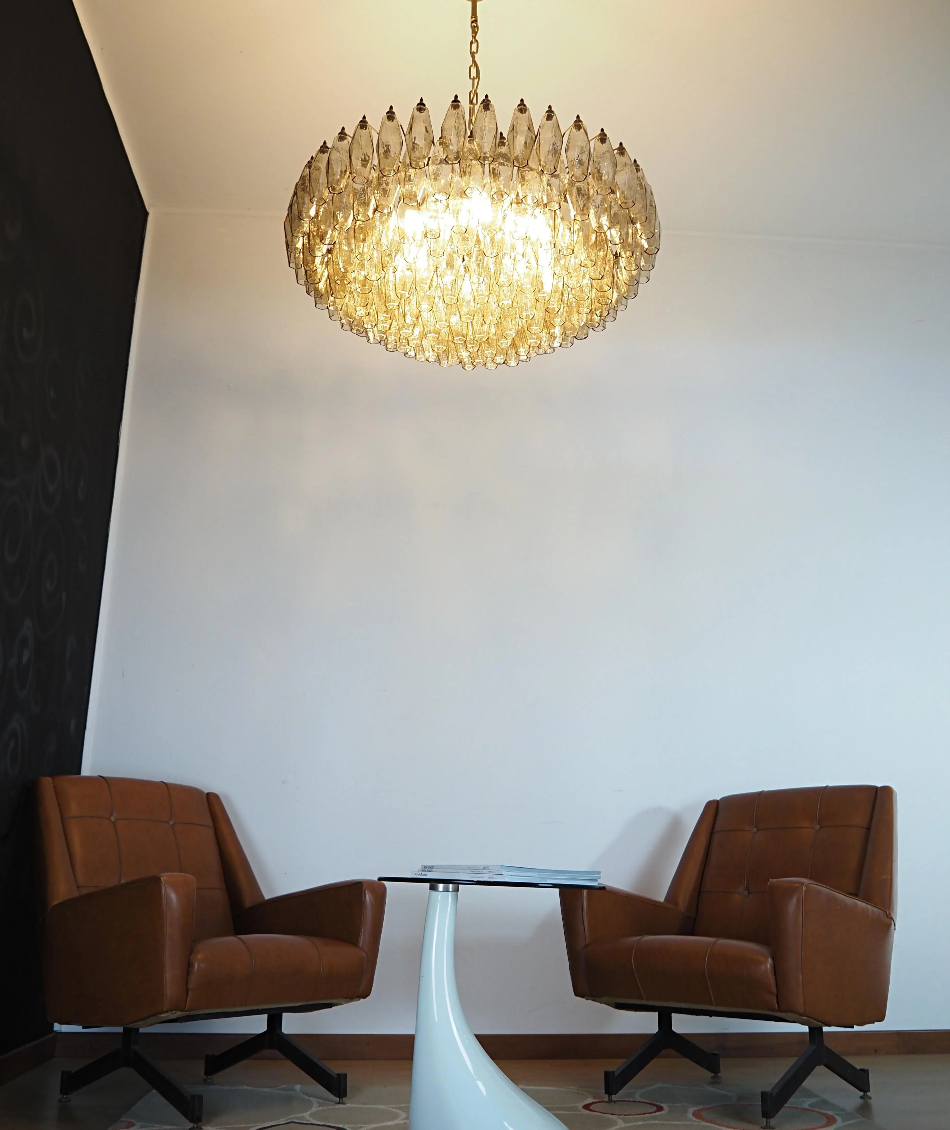 Murano Poliedri Faceted Smoked Glass Chandelier product image