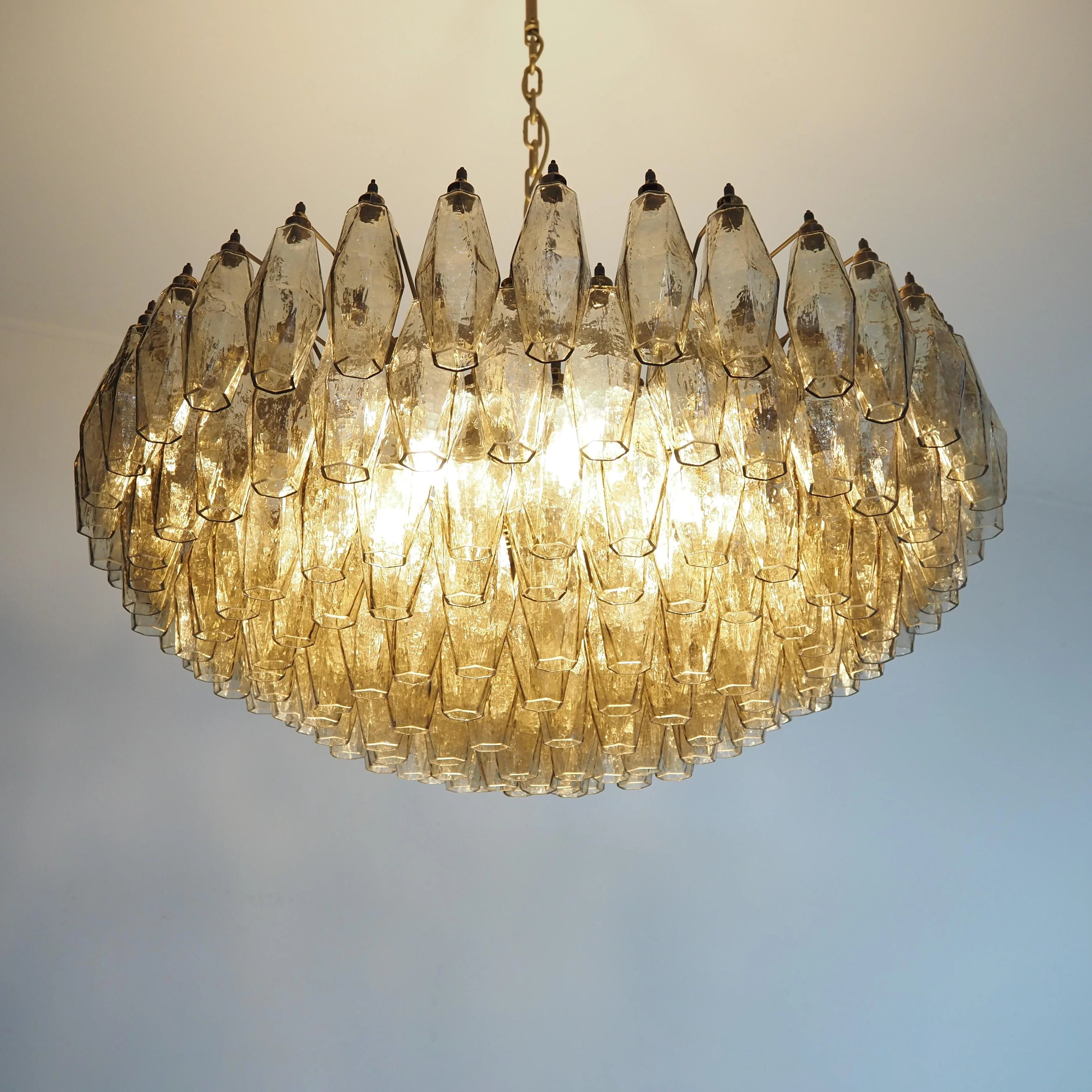 Murano Poliedri Faceted Smoked Glass Chandelier product image