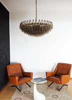 Murano Poliedri Faceted Smoked Glass Chandelier material and finish detail