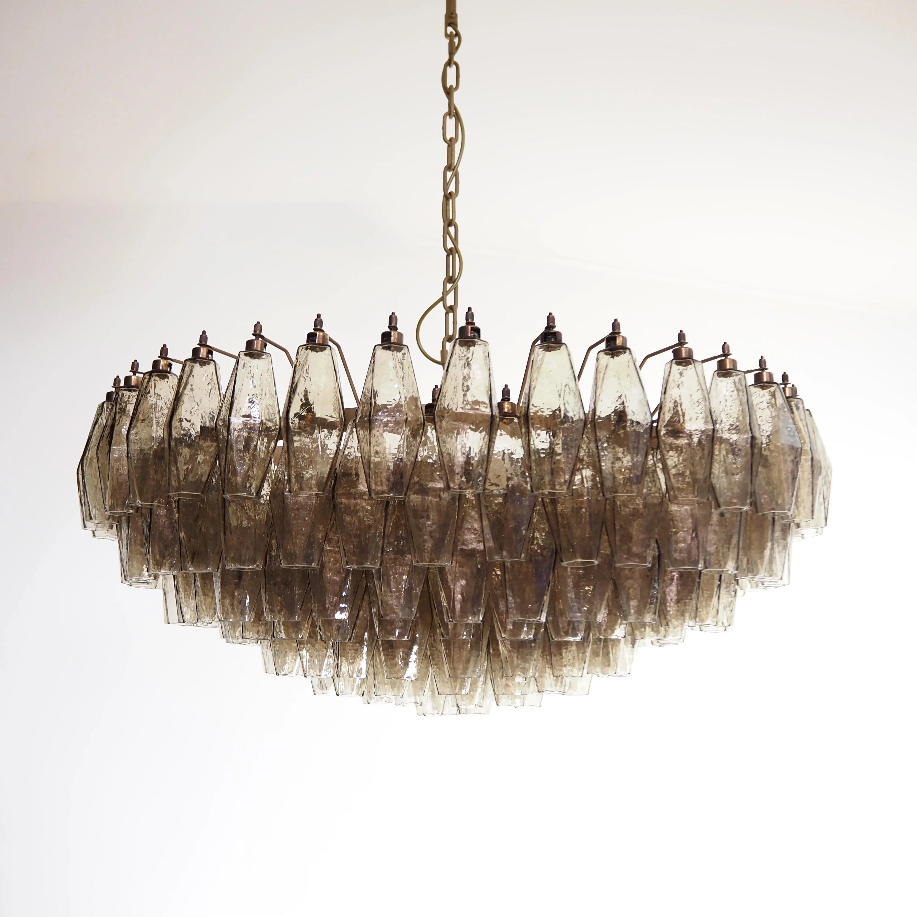 Murano Poliedri Faceted Smoked Glass Chandelier product image