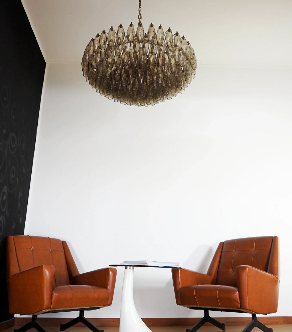 Murano Poliedri Faceted Smoked Glass Chandelier product image
