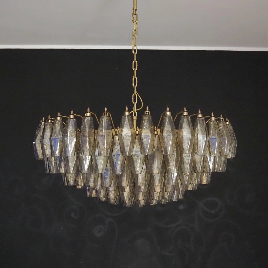 Murano Poliedri Faceted Smoked Glass Chandelier product image