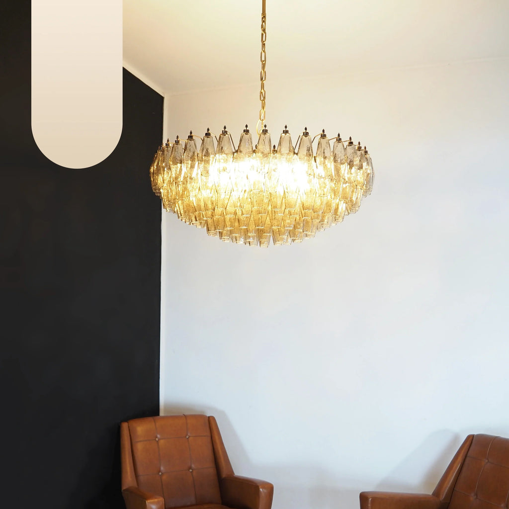 Murano Poliedri Faceted Smoked Glass Chandelier product image