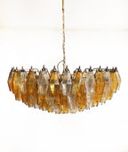 Murano Poliedri Faceted Transparent Amber Glass Chandelier product image