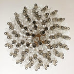 Murano Poliedri Faceted Transparent Smoked Glass Chandelier product image