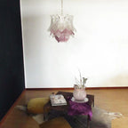 Vintage Murano Transparent Amethyst Glass Chandelier detail view
