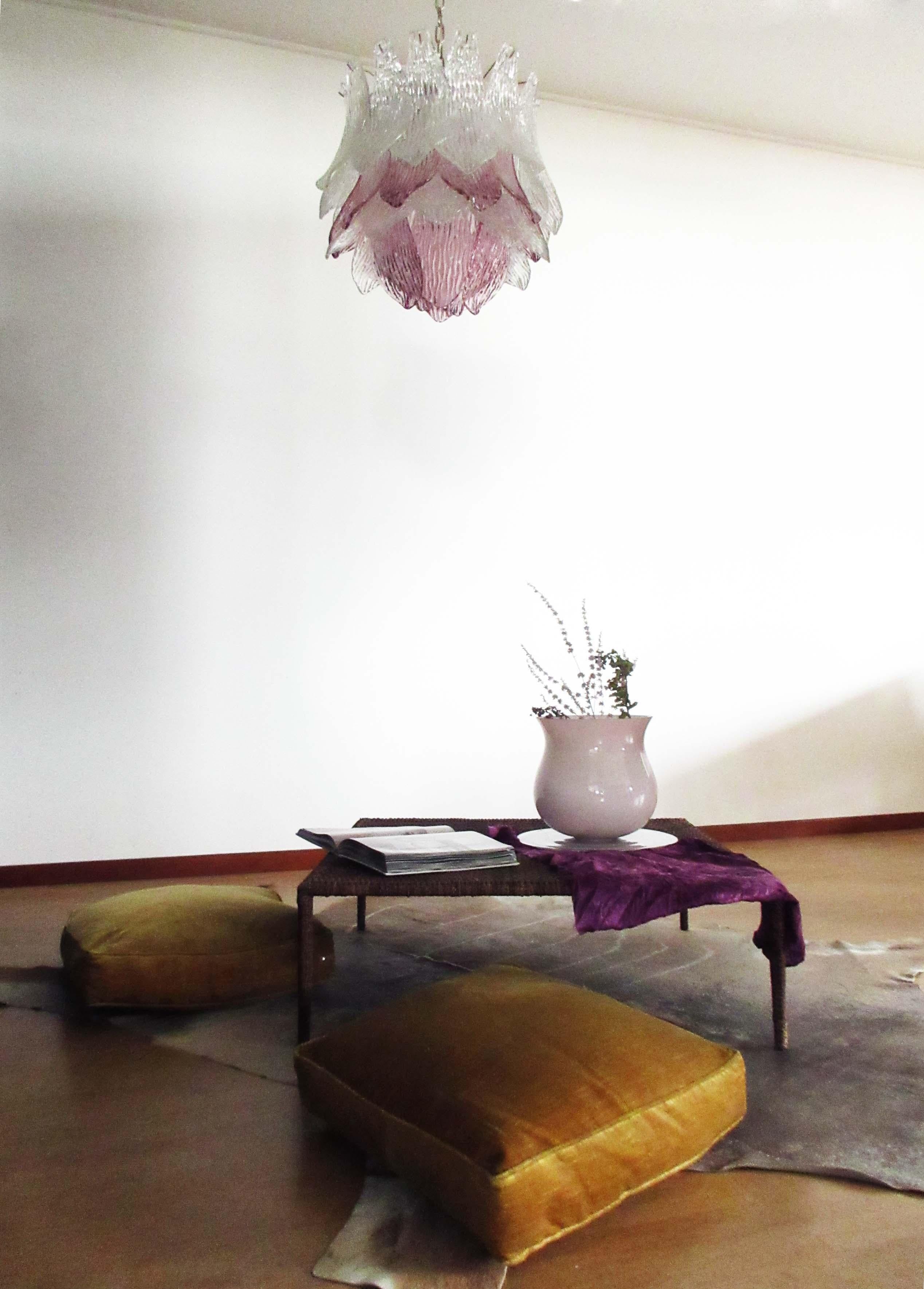 Vintage Murano Transparent Amethyst Glass Chandelier product image