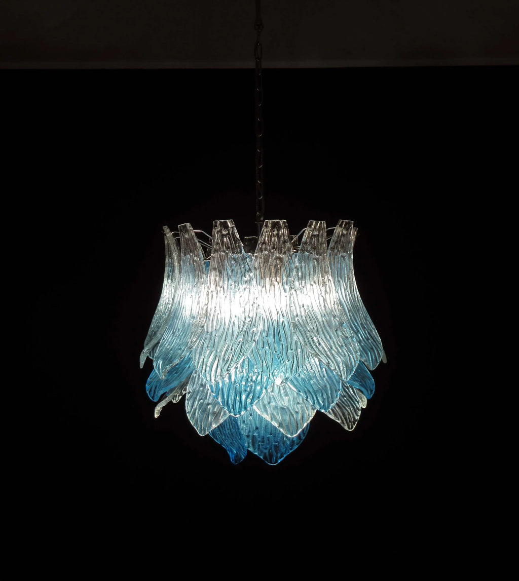Vintage Murano Transparent Blue Glass Chandelier product image