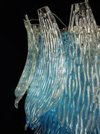 Vintage Murano Transparent Blue Glass Chandelier product image