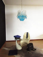 Vintage Murano Transparent Blue Glass Chandelier additional product view